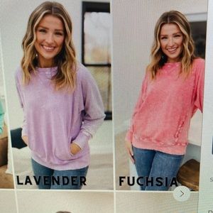 Zenana Acid Washed Side Pocket Pullover